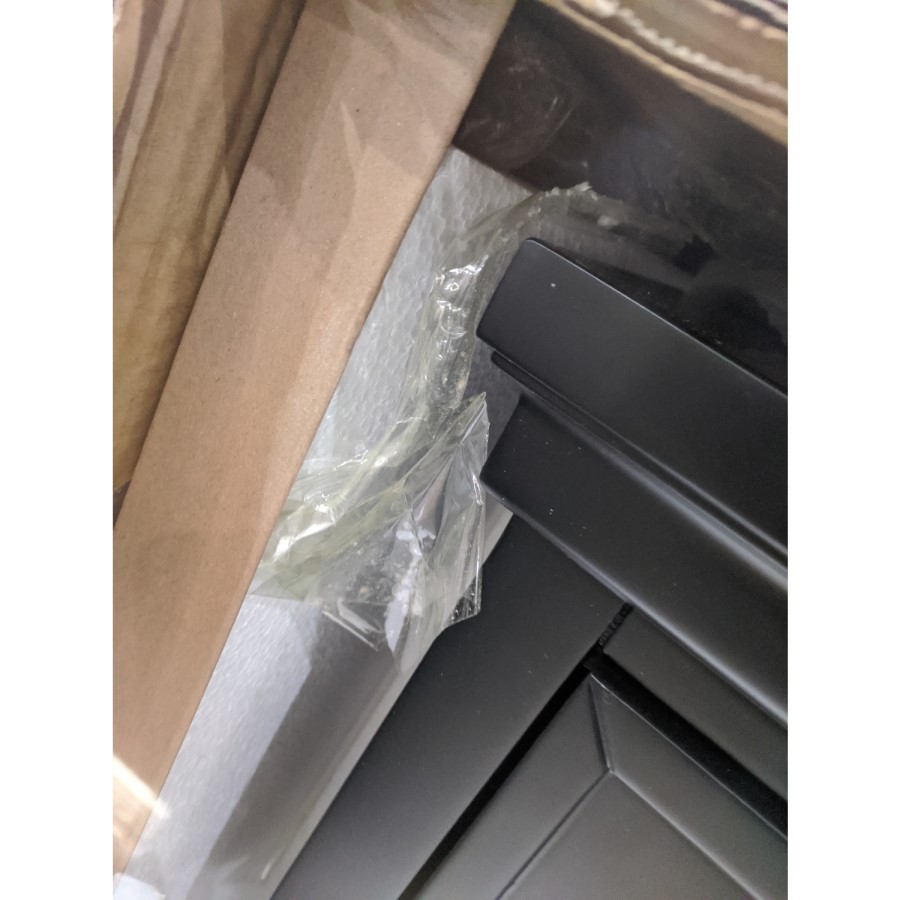 GRADE A2 - Tall Black Painted Chest of 5 Drawers - Georgia