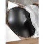GRADE A2 - Karie Small Round Black Dining Table - Seats 4 with Bloomfield Silver Smoked Glass Cloche Pendant Light