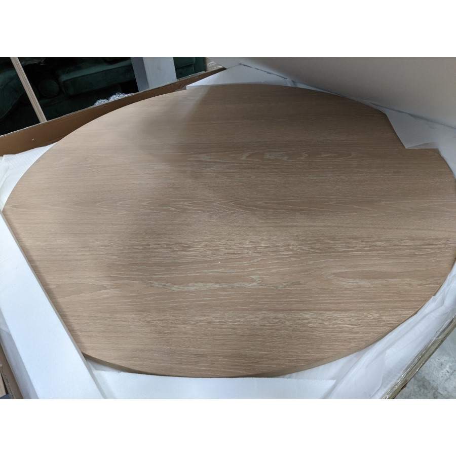 GRADE A2 - Round Light Oak Dining Table - Seats 4 - Jarel