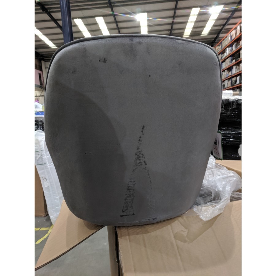 GRADE A2 - Set of 2 Grey Velvet Tub Dining Chairs - Logan