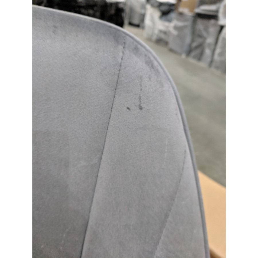 GRADE A2 - Set of 2 Grey Velvet Tub Dining Chairs - Logan