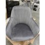 GRADE A2 - Set of 2 Grey Velvet Tub Dining Chairs - Logan