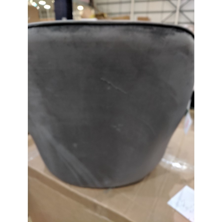 GRADE A2 - Set of 2 Grey Velvet Tub Dining Chairs - Logan