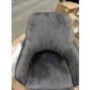 GRADE A2 - Set of 2 Grey Velvet Tub Dining Chairs - Logan