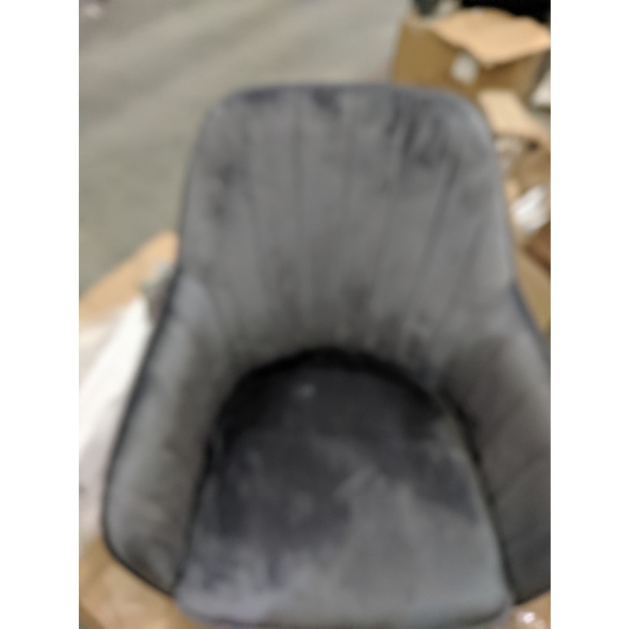 GRADE A2 - Set of 2 Grey Velvet Tub Dining Chairs - Logan