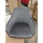 GRADE A2 - Grey Velvet Bar Stool with Back - 77cm - Logan