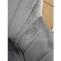 GRADE A2 - Grey Velvet Bar Stool with Back - 77cm - Logan