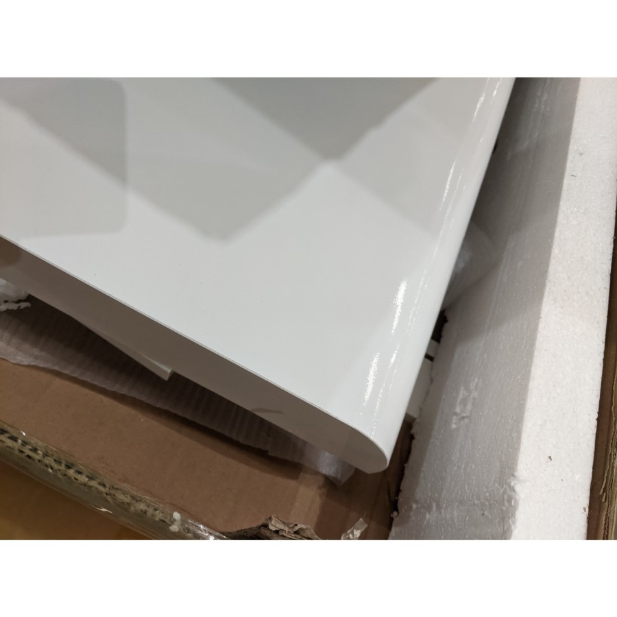GRADE A2 - Large White Gloss Coffee Table with Storage - Tiffany