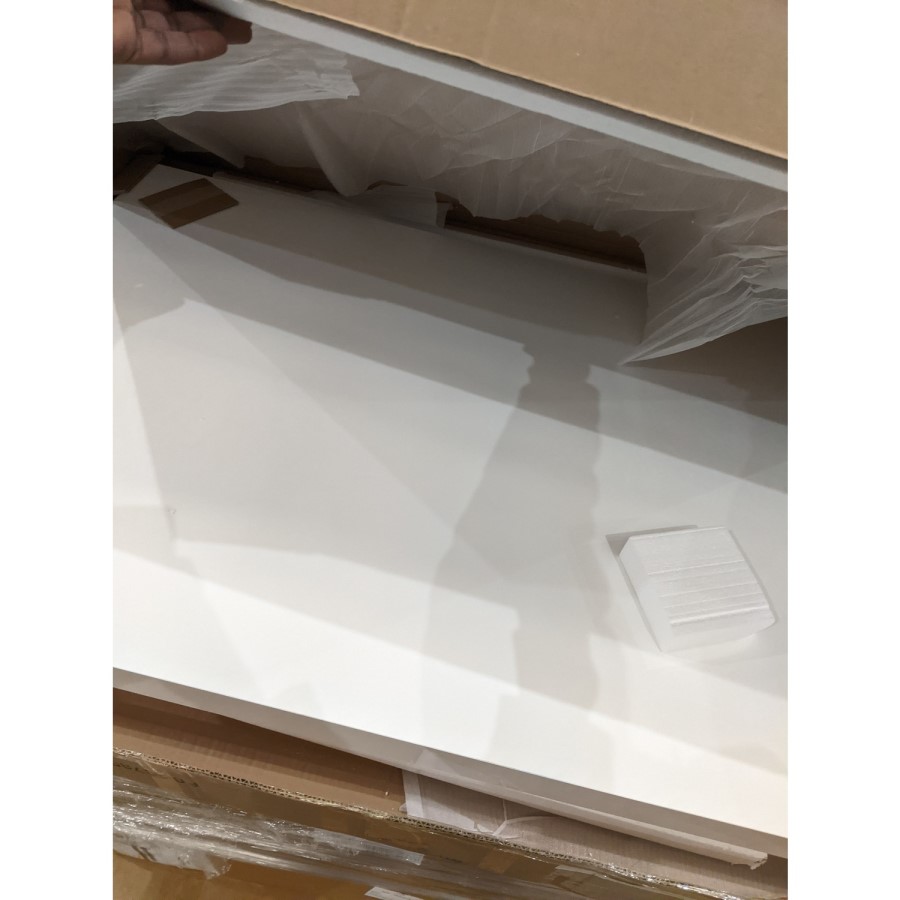 GRADE A2 - Large White Gloss Coffee Table with Storage - Tiffany