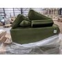 GRADE A2 - High Back 4 Seater Corner Sofa in Olive Green Velvet - Aoife