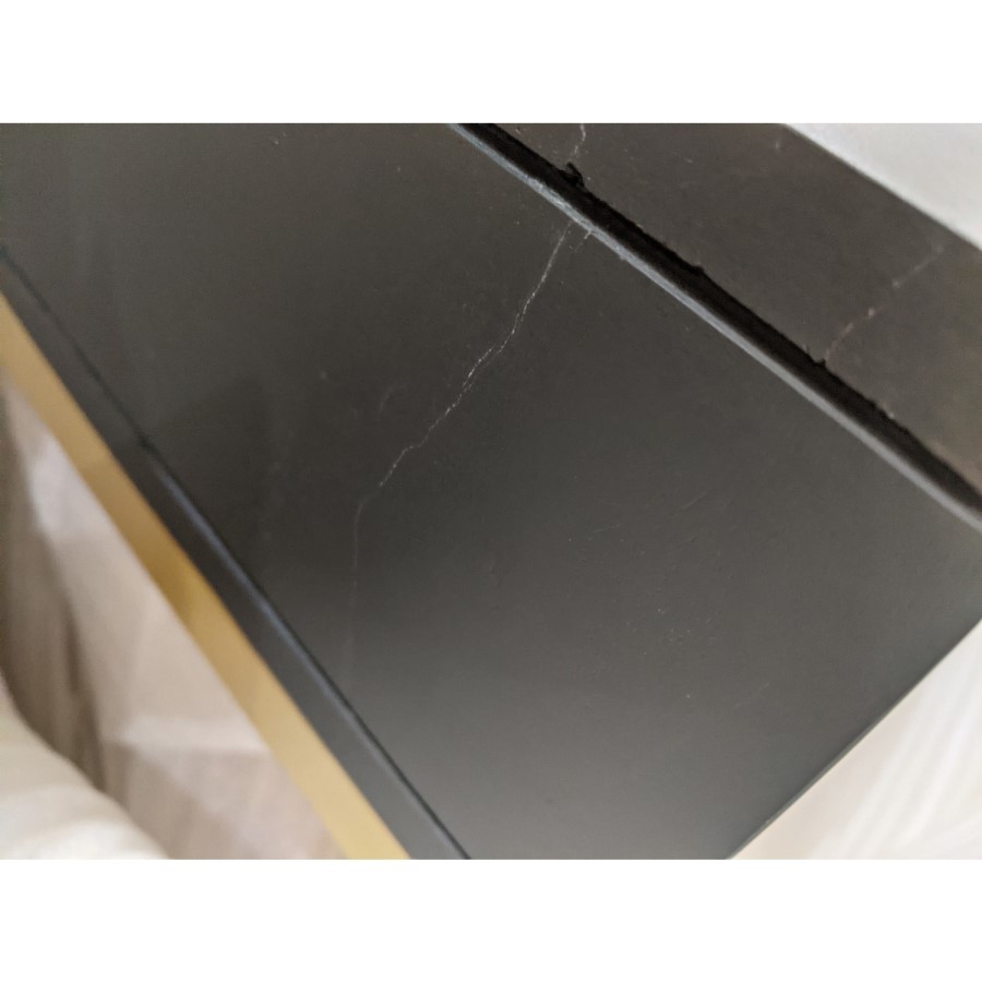 GRADE A2 - Dark Grey Art Deco Dressing Table with 2 Drawers - Maya
