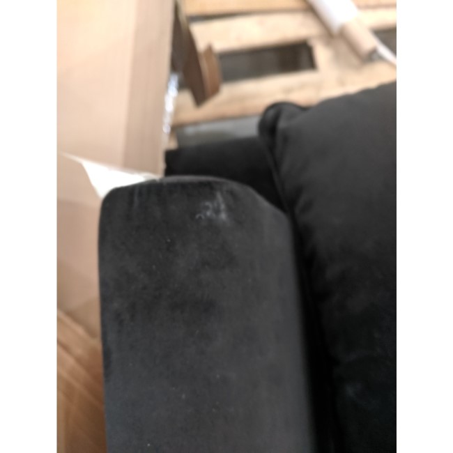 GRADE A2 - Black Velvet Loveseat - Payton