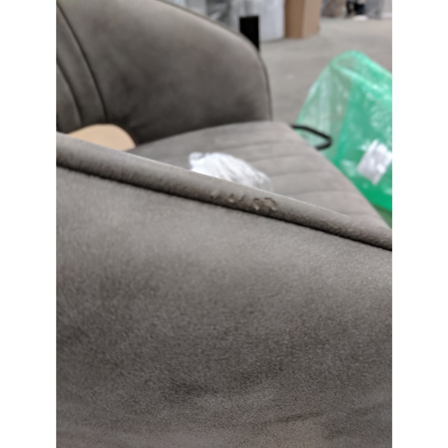 GRADE A2 - Grey Faux Leather Adjustable Bar Stool with Back - Runa