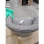 GRADE A2 - Grey Faux Leather Adjustable Bar Stool with Back - Runa