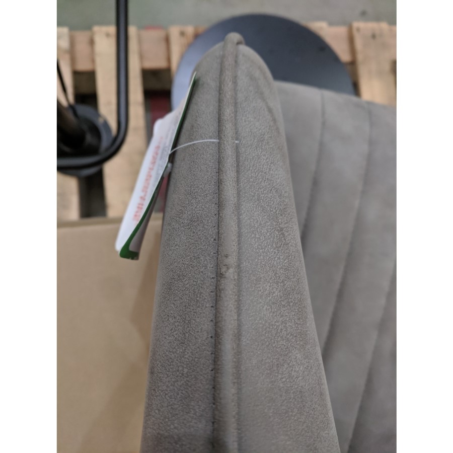 GRADE A2 - Grey Faux Leather Adjustable Bar Stool with Back - Runa