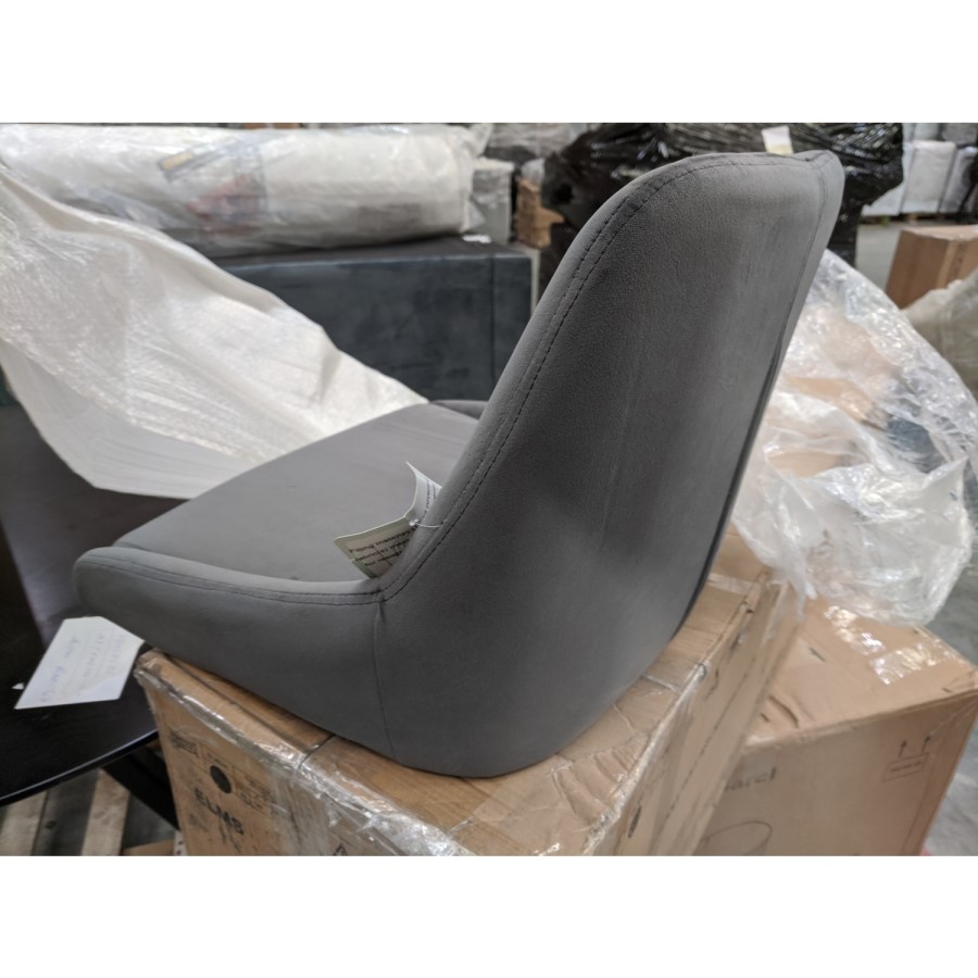 GRADE A2 - Charcoal Velvet Bar Stool with Back - 77cm - Macie