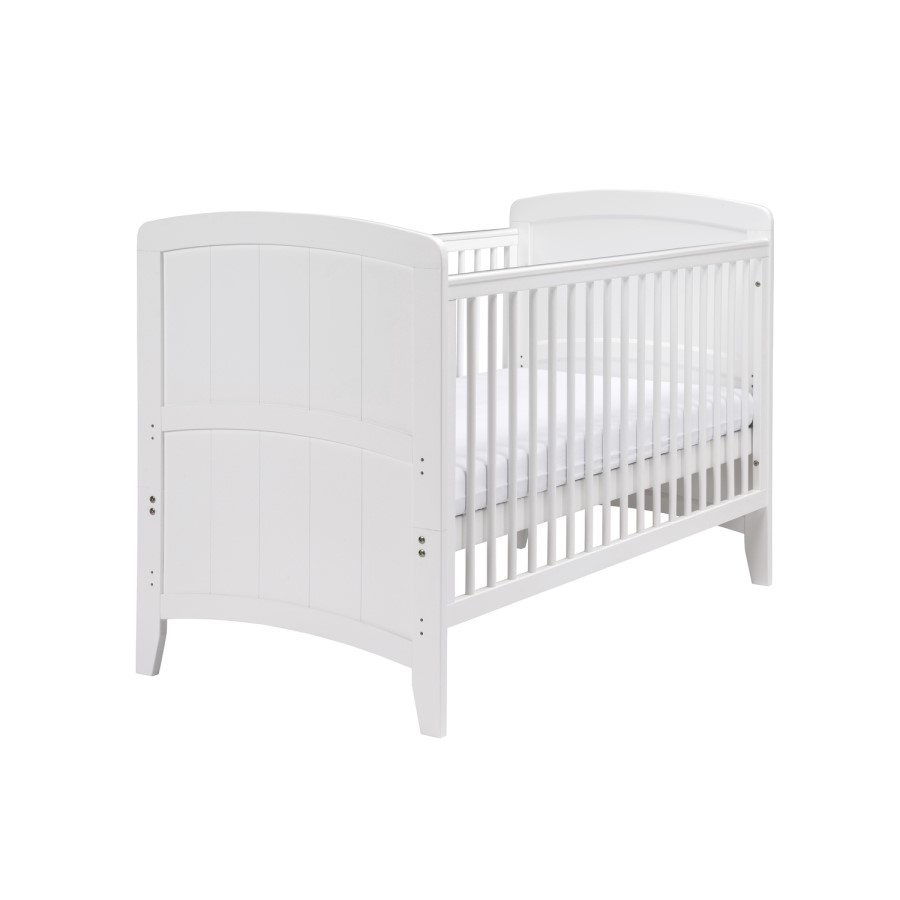White Cot Bed with 3 Adjustable Heights - East Coast Venice