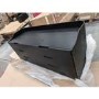 GRADE A2 - Wide Black Mid-Century Modern Chest of 6 Drawers - Saskia