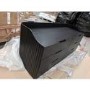 GRADE A2 - Wide Black Mid-Century Modern Chest of 6 Drawers - Saskia