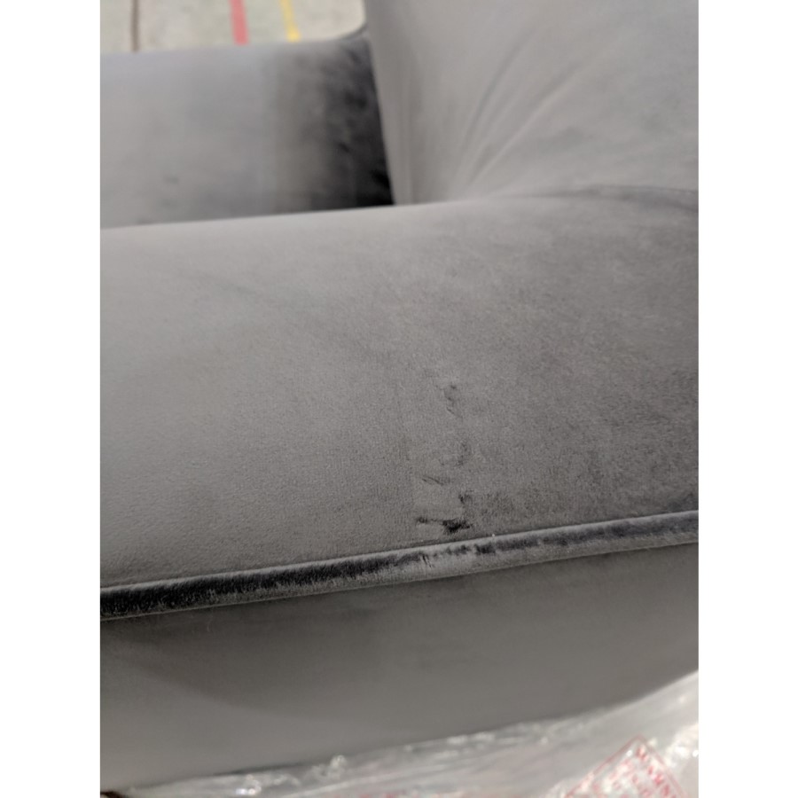 GRADE A2 - Hendrix Grey Velvet Left Corner Section