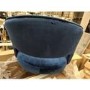GRADE A2 - Navy Blue Velvet Adjustable Bar Stool with Curved Back - Runa