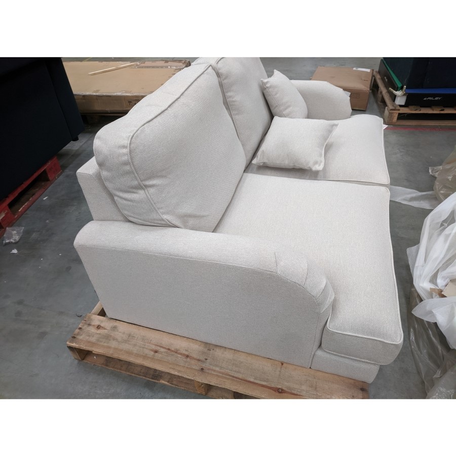 GRADE A2 - Beige Woven Fabric 2 Seater Sofa - Payton