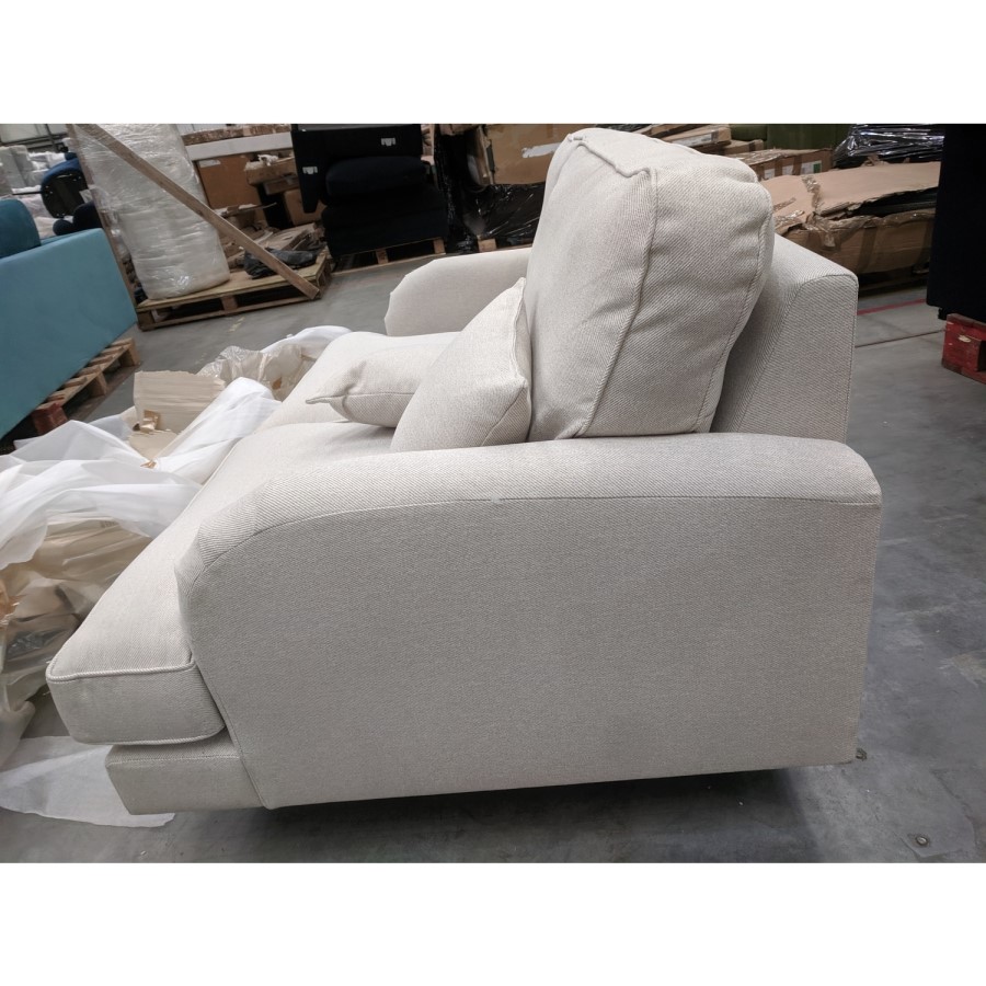 GRADE A2 - Beige Woven Fabric 2 Seater Sofa - Payton