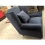 GRADE A2 - Navy Blue Velvet Wingback Armchair - Rupert