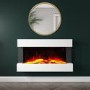IMPERFECT - White Wall Mounted Electric Fireplace  - 39 Inch - Amberglo