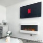 IMPERFECT - White Wall Mounted Electric Fireplace  - 39 Inch - Amberglo
