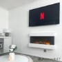 IMPERFECT - White Wall Mounted Electric Fireplace  - 39 Inch - Amberglo