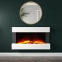 IMPERFECT - White Wall Mounted Electric Fireplace  - 39 Inch - Amberglo
