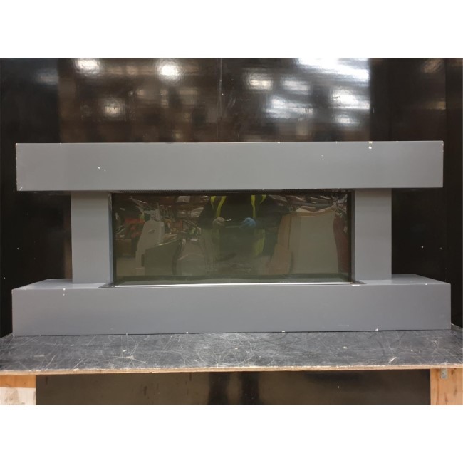 IMPERFECT - Grey Wall Mounted Electric Fireplace with LED Lights 52 inch - Amberglo