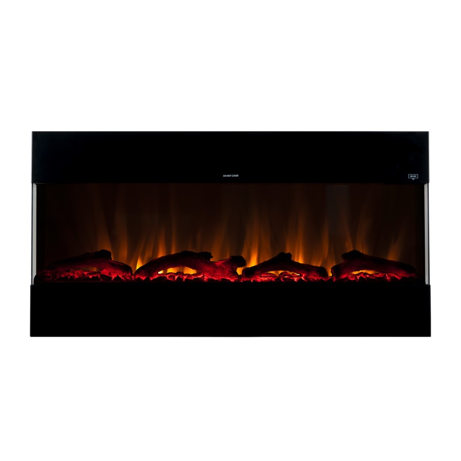 GRADE A1 - 50 Inch Black Built In Electric Fire - Amberglo