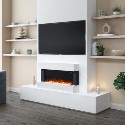 AGL018 White 39inch Wall Mounted Electric Fireplace - AmberGlo