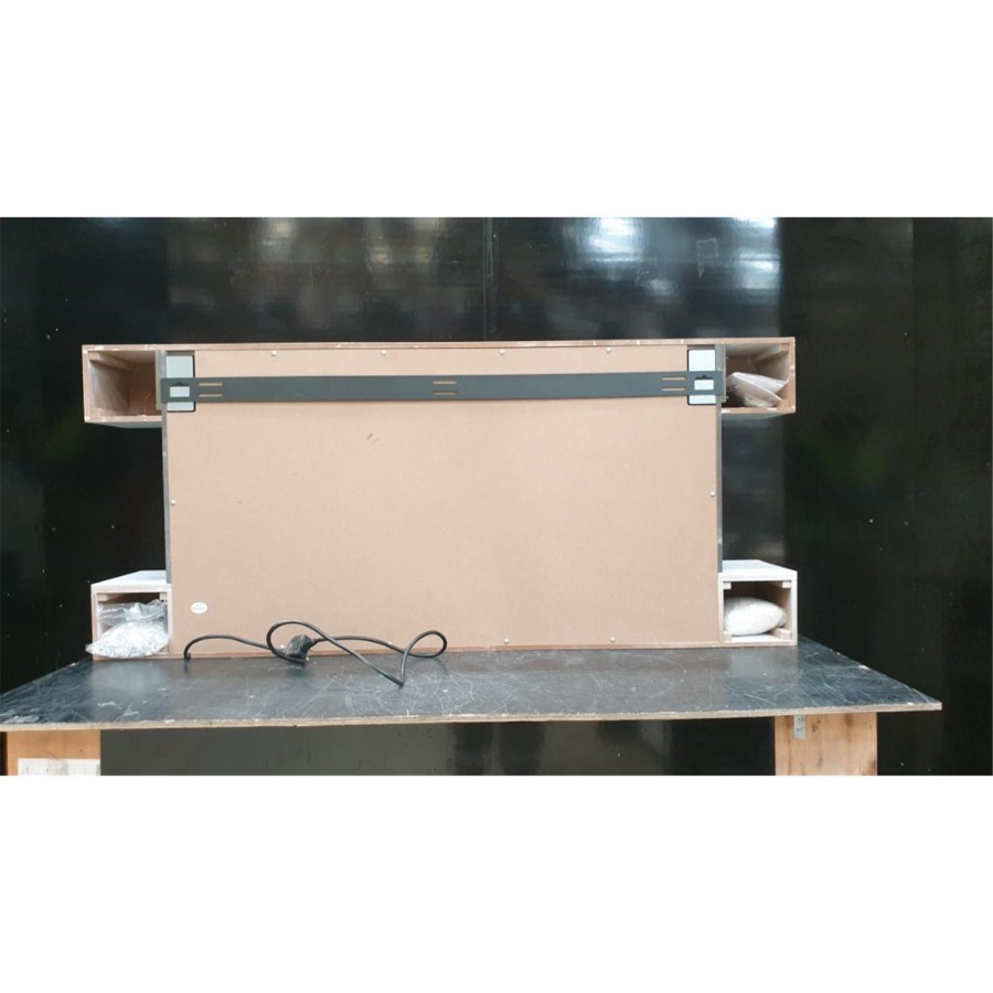 IMPERFECT - White Wall Mounted Electric Fireplace Suite with LED Lights 52 inch- Amberglo