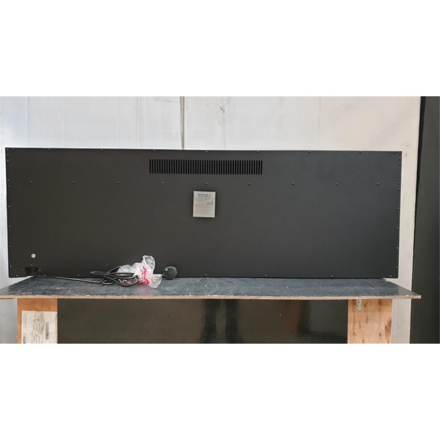 GRADE A3 - Black 60 Inch Inset Media Wall Electric Fireplace with Glass Configurated Front and Sides - AmberGlo