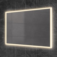 Rectangular LED Bathroom Mirror with Demister 900 x 600mm- HiB Globe 90 