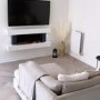 ALMOST PERFECT - White Wall Mounted Electric Fireplace Suite with LED Lights - Amberglo