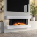 A2/AGL010 ALMOST PERFECT - White Wall Mounted Electric Fireplace Suite with LED Lights - Amberglo
