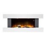 ALMOST PERFECT - White Wall Mounted Electric Fireplace Suite with LED Lights - Amberglo