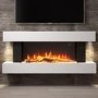 ALMOST PERFECT - White Wall Mounted Electric Fireplace Suite with LED Lights - Amberglo