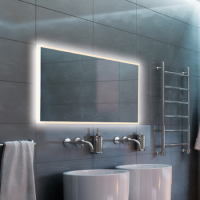 Rectangular Heated Bathroom Mirror with Lights 1200 x 600mm- HiB Globe 120