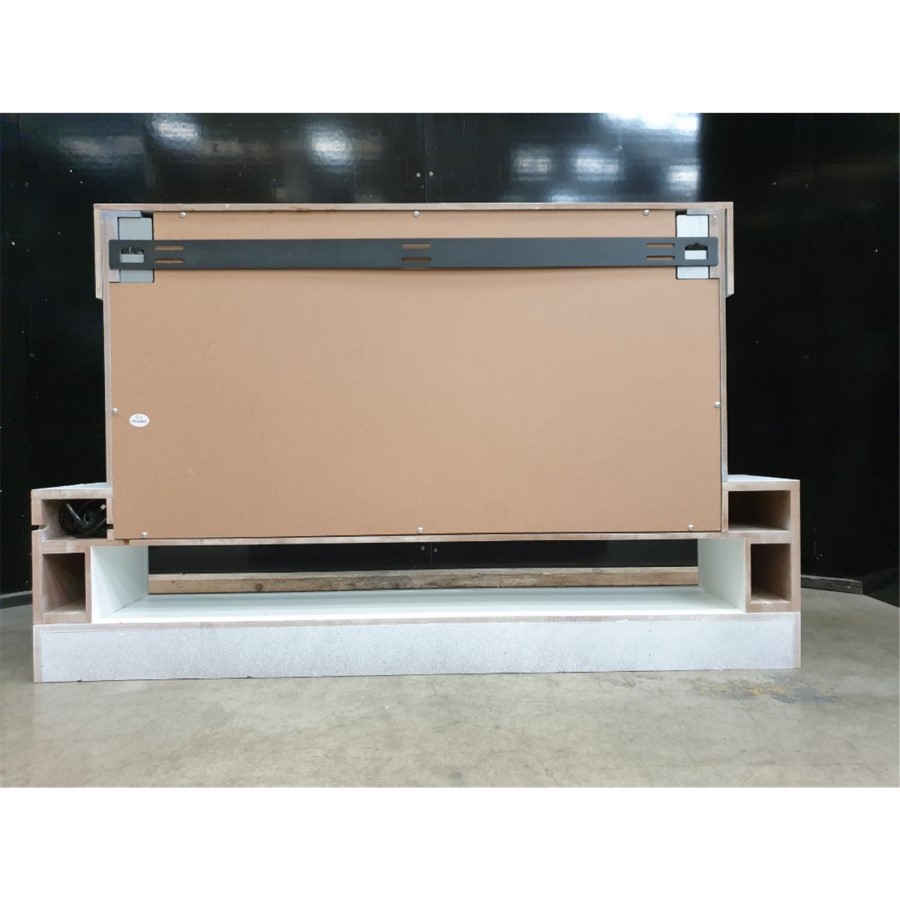 IMPERFECT - White Wall Mounted Electric Fireplace with LED Lights and  Storage Shelf 47 inch - Amberglo