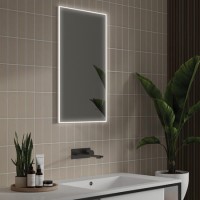 Rectangular Heated Bathroom Mirror with Lights 400 x 700mm- HiB Air 40