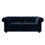 IMPERFECT - Navy Velvet Chesterfield Pull Out Sofa Bed - Seats 3 - Bronte