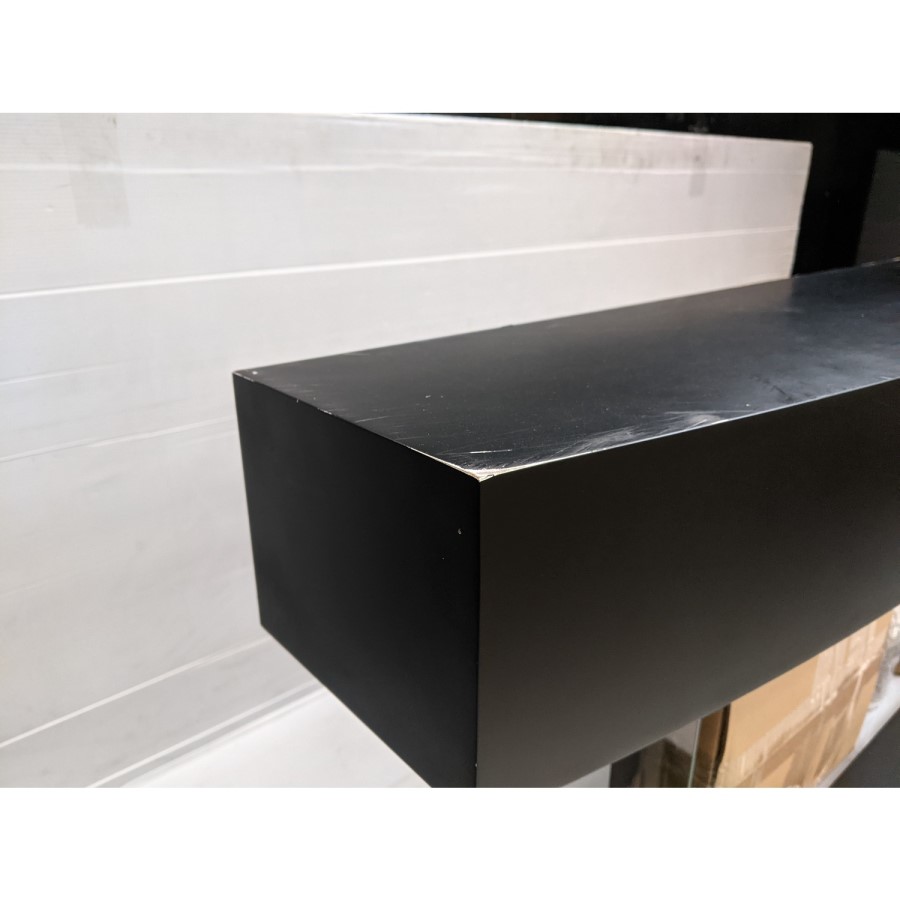 IMPERFECT - Matt Black Wall Mounted Curved Electric Fire 47 Inch  - Amberglo