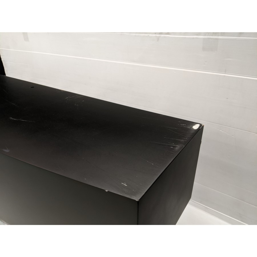 IMPERFECT - Matt Black Wall Mounted Curved Electric Fire 47 Inch  - Amberglo
