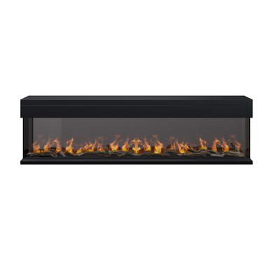 ALMOST PERFECT - Black 70inch Inset Electric Media Wall Fireplace - AmberGlo