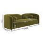 ALMOST PERFECT - Olive Green Velvet Curved 3 Seater Sofa - Elma